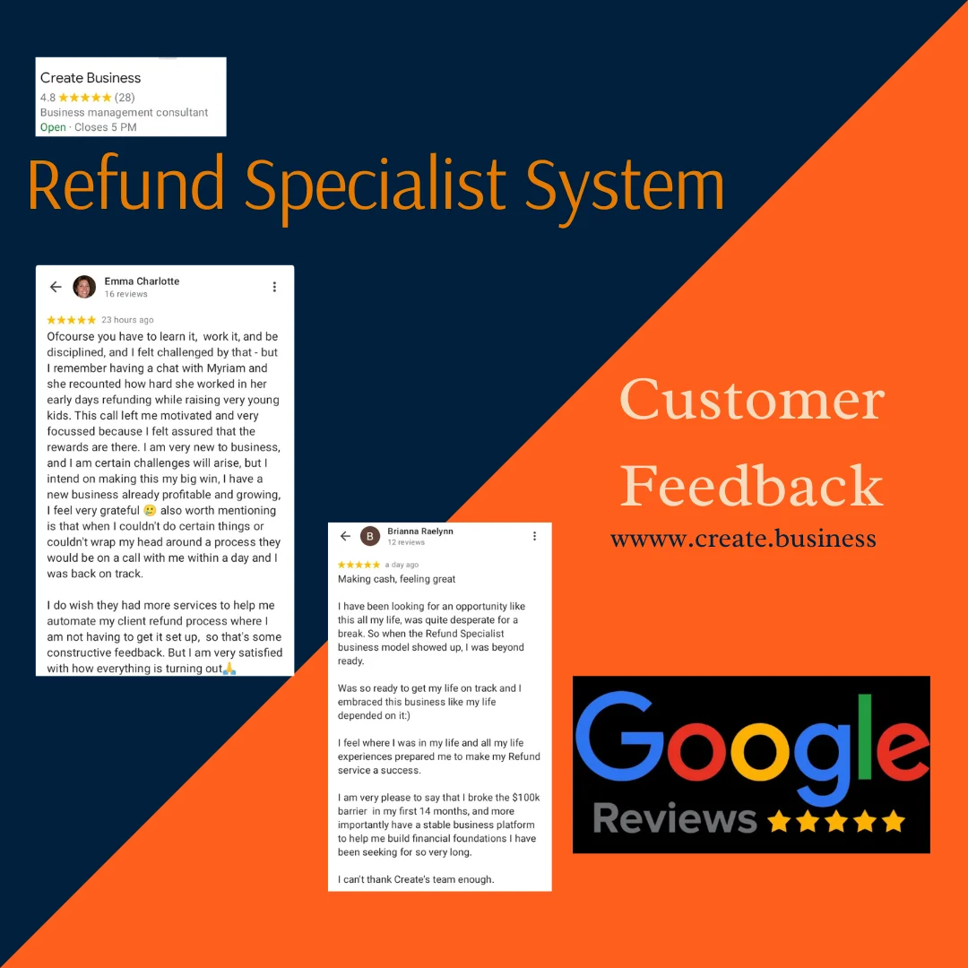 Refund Specialist System Google Review